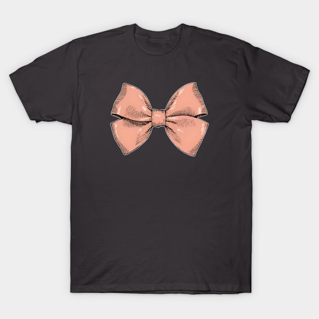 Peach Bow Preppy Style T-Shirt by ravensart